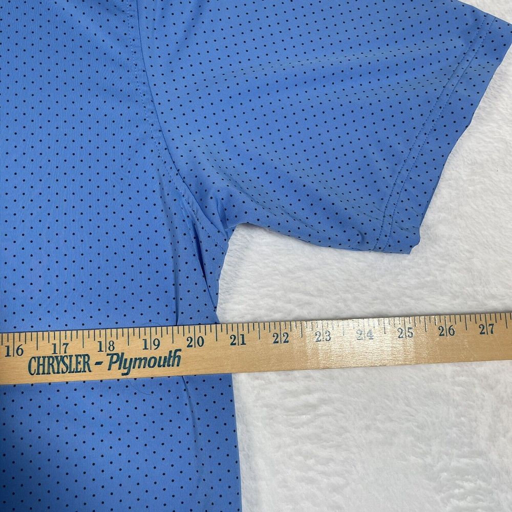 FootJoy Golf Men's Medium Stretch Light Blue Polka Dots Pullover Polo Shirt - Picture 8 of 9